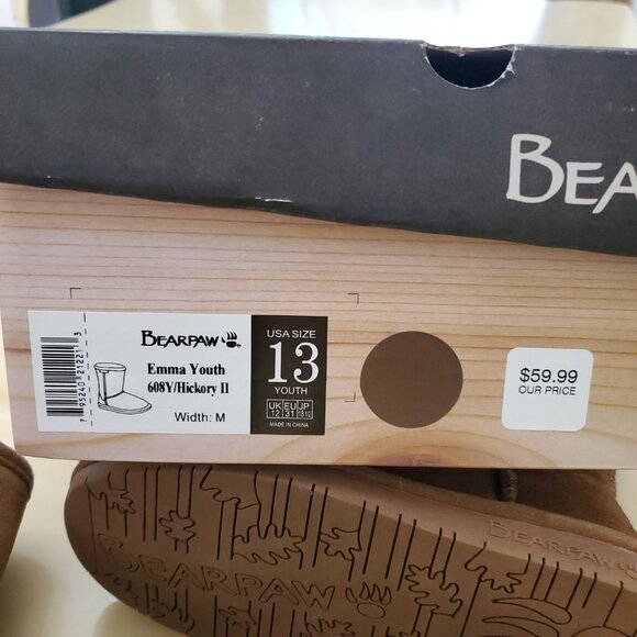 Kids Bearpaw Emma Youth Boot 608Y Hickory II Suede Size 13 New in Box - Picture 10 of 14